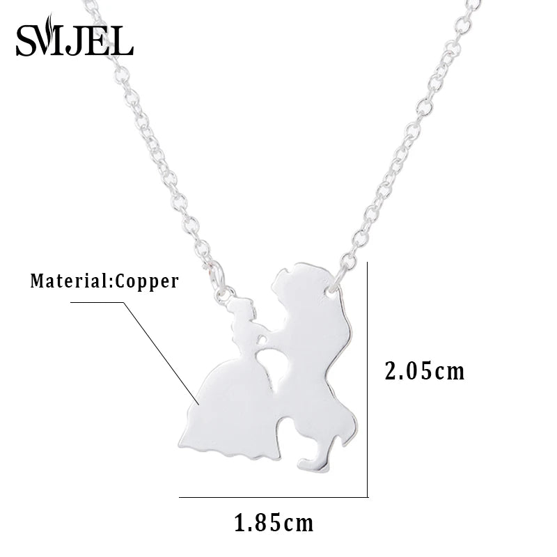 Necklace for Women Prince Princess Pendant Necklaces Lover Accessories Gifts