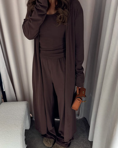 Women's clothing three-piece set long jacket vest wide-leg trousers suit club clothing