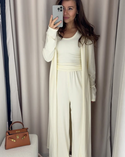 Women's clothing three-piece set long jacket vest wide-leg trousers suit club clothing