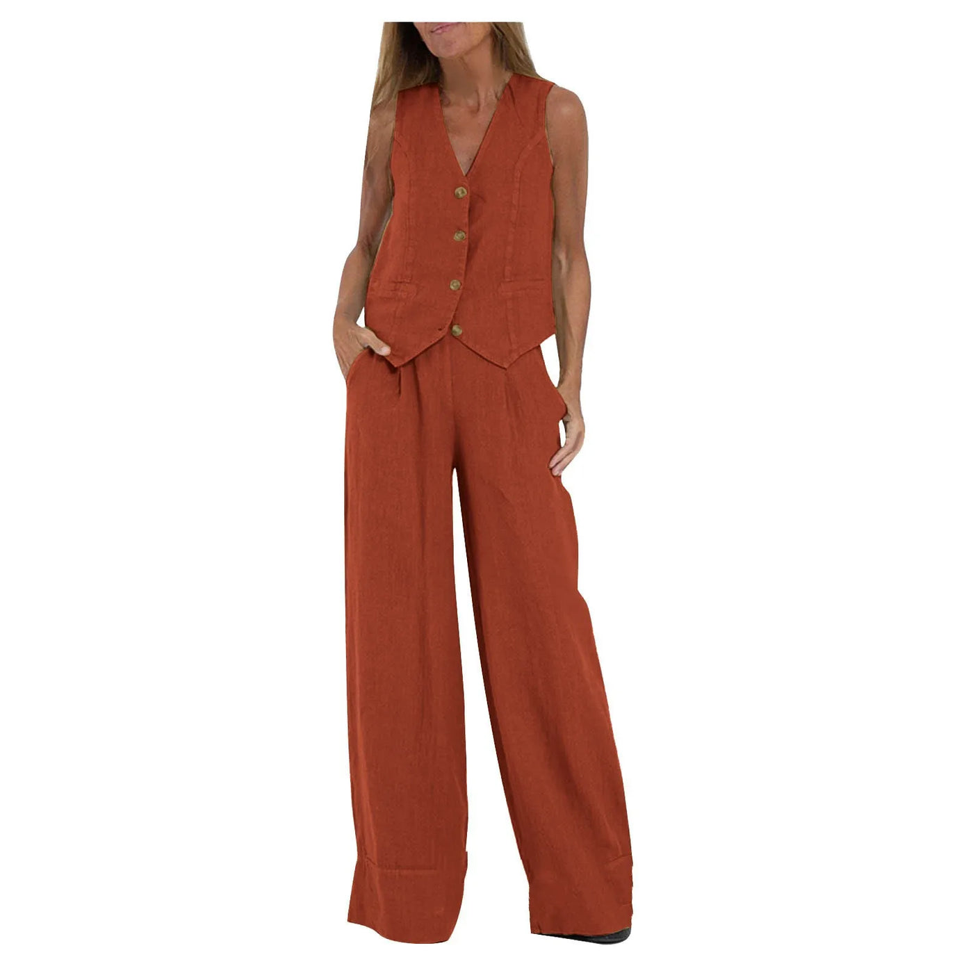 Women's Clothing Vest Pants Collage Splicing Pure Sleeveless Color Temperament