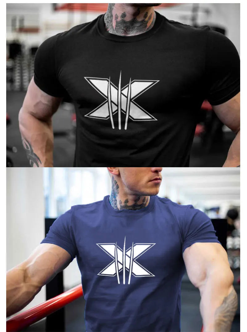 Short Sleeve T-shirt Running Training Slim Printed Shirt Sweatshirt Casual Tops