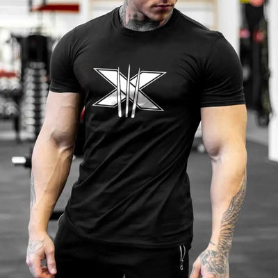 Short Sleeve T-shirt Running Training Slim Printed Shirt Sweatshirt Casual Tops