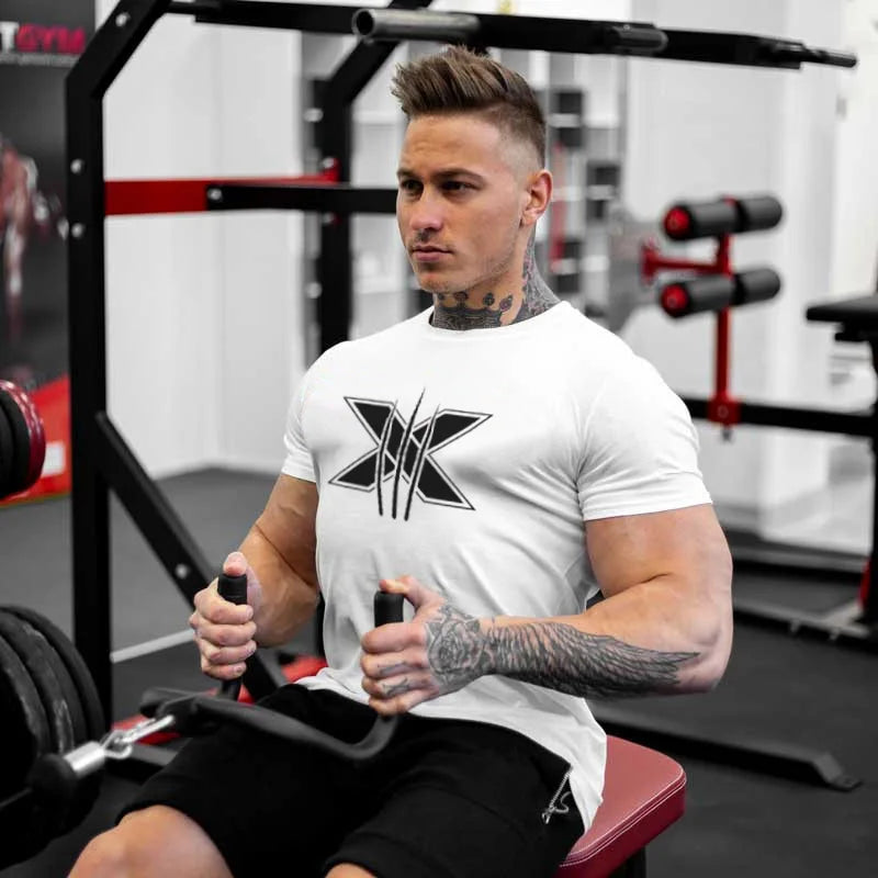 Short Sleeve T-shirt Running Training Slim Printed Shirt Sweatshirt Casual Tops