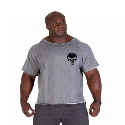 T-shirt Male Loose Vintage Cotton Summer Top Breathable Tops Running Gym