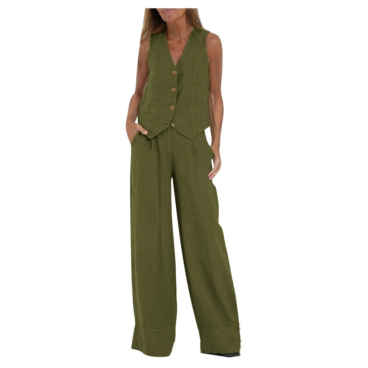 Women's Clothing Vest Pants Collage Splicing Pure Sleeveless Color Temperament