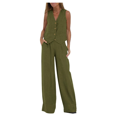 Women's Clothing Vest Pants Collage Splicing Pure Sleeveless Color Temperament