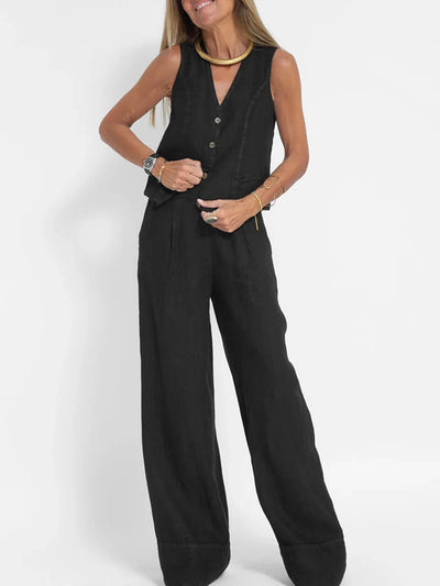 Women's Clothing Vest Pants Collage Splicing Pure Sleeveless Color Temperament