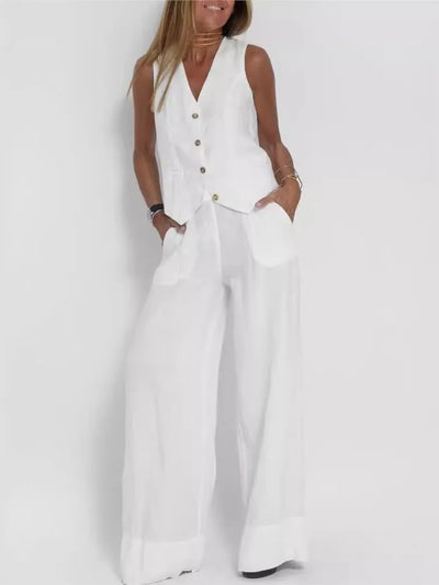 Women's Clothing Vest Pants Collage Splicing Pure Sleeveless Color Temperament