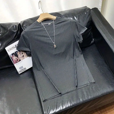 Short Sleeve T-Shirt Lightweight Streetwear Brand Slim Fit Round Neck Casual