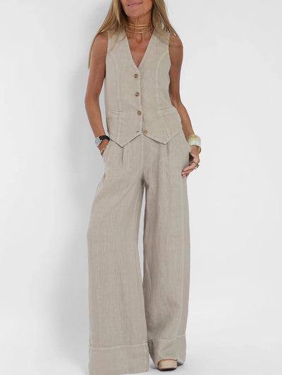 Women's Clothing Vest Pants Collage Splicing Pure Sleeveless Color Temperament