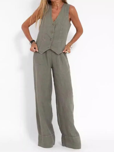 Women's Clothing Vest Pants Collage Splicing Pure Sleeveless Color Temperament