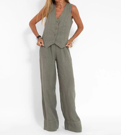 Women's Clothing Vest Pants Collage Splicing Pure Sleeveless Color Temperament