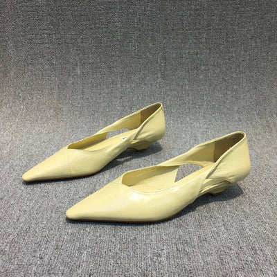 Women's Summer Footwear Moccasins Blue Low Heel Elegant Pointed Toe High Quality Popular Young