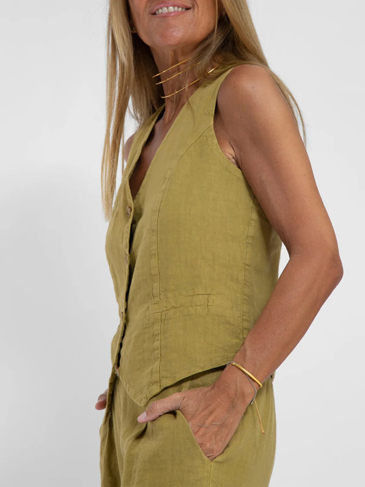 Women's Clothing Vest Pants Collage Splicing Pure Sleeveless Color Temperament