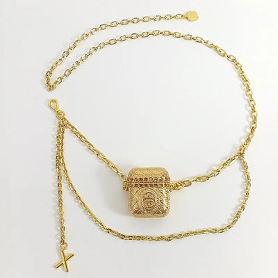 Luxury Designer Chain Belts for Women's Dress Jeans Trousers Mini Vintage Waist Gold Metal