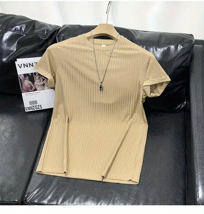 Short Sleeve T-Shirt Lightweight Streetwear Brand Slim Fit Round Neck Casual