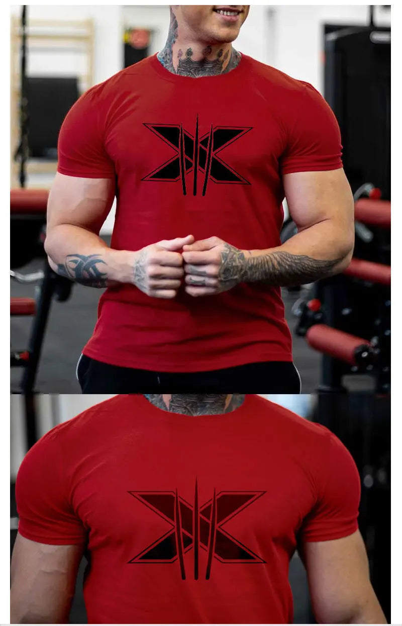 Short Sleeve T-shirt Running Training Slim Printed Shirt Sweatshirt Casual Tops