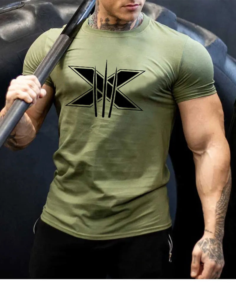 Short Sleeve T-shirt Running Training Slim Printed Shirt Sweatshirt Casual Tops