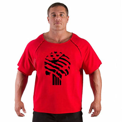 T-shirt Male Loose Vintage Cotton Summer Top Breathable Tops Running Gym