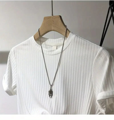 Short Sleeve T-Shirt Lightweight Streetwear Brand Slim Fit Round Neck Casual
