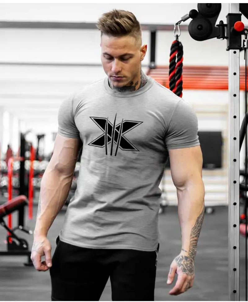 Short Sleeve T-shirt Running Training Slim Printed Shirt Sweatshirt Casual Tops