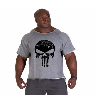 T-shirt Male Loose Vintage Cotton Summer Top Breathable Tops Running Gym