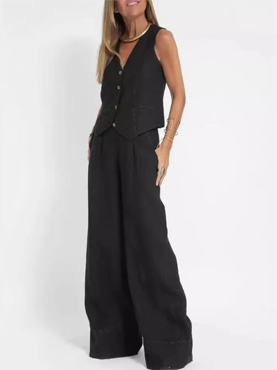 Women's Clothing Vest Pants Collage Splicing Pure Sleeveless Color Temperament