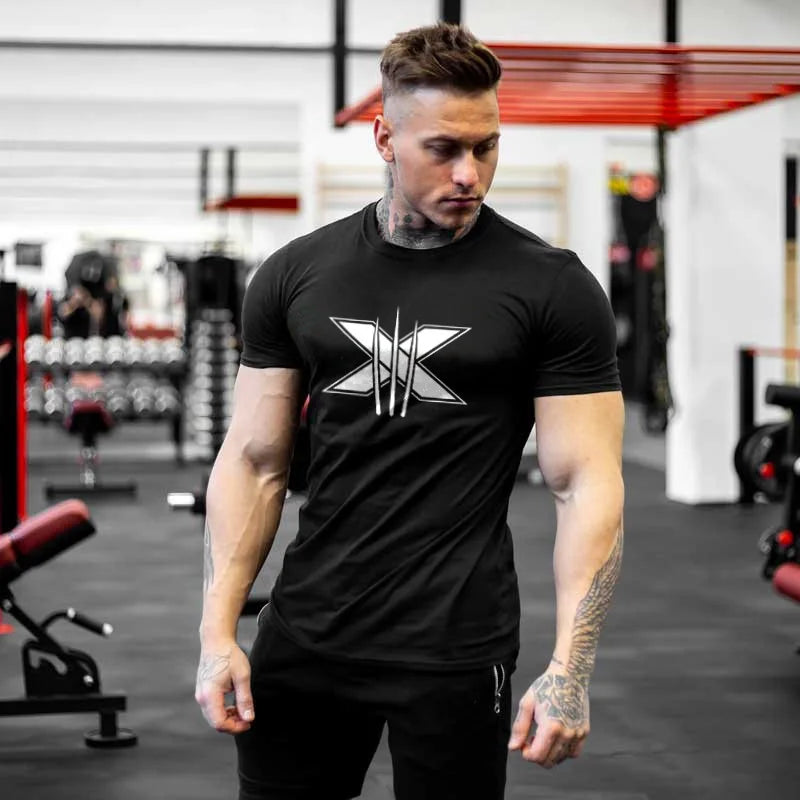 Short Sleeve T-shirt Running Training Slim Printed Shirt Sweatshirt Casual Tops