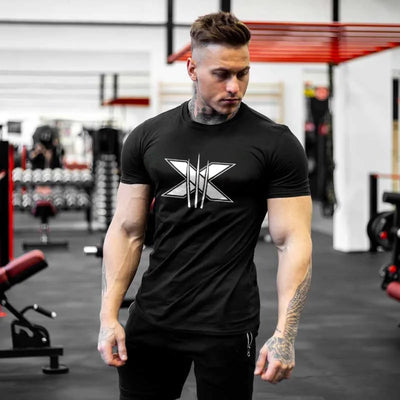 Short Sleeve T-shirt Running Training Slim Printed Shirt Sweatshirt Casual Tops