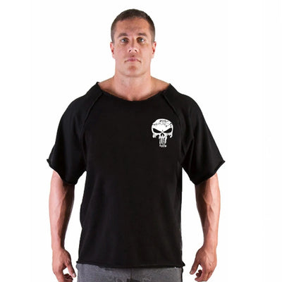 T-shirt Male Loose Vintage Cotton Summer Top Breathable Tops Running Gym