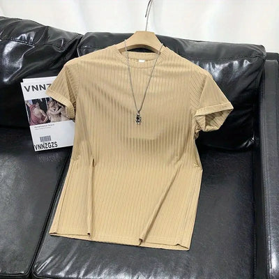 Short Sleeve T-Shirt Lightweight Streetwear Brand Slim Fit Round Neck Casual