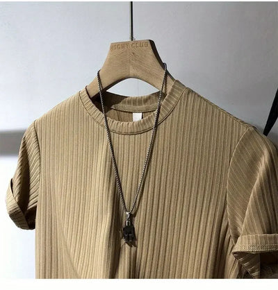 Short Sleeve T-Shirt Lightweight Streetwear Brand Slim Fit Round Neck Casual