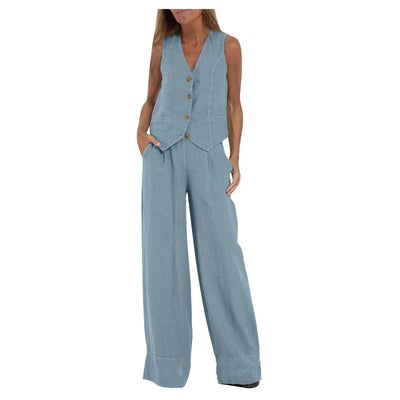 Women's Clothing Vest Pants Collage Splicing Pure Sleeveless Color Temperament