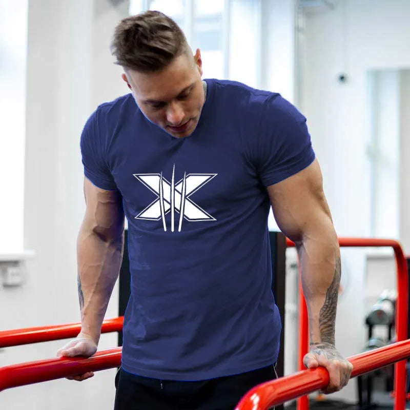 Short Sleeve T-shirt Running Training Slim Printed Shirt Sweatshirt Casual Tops