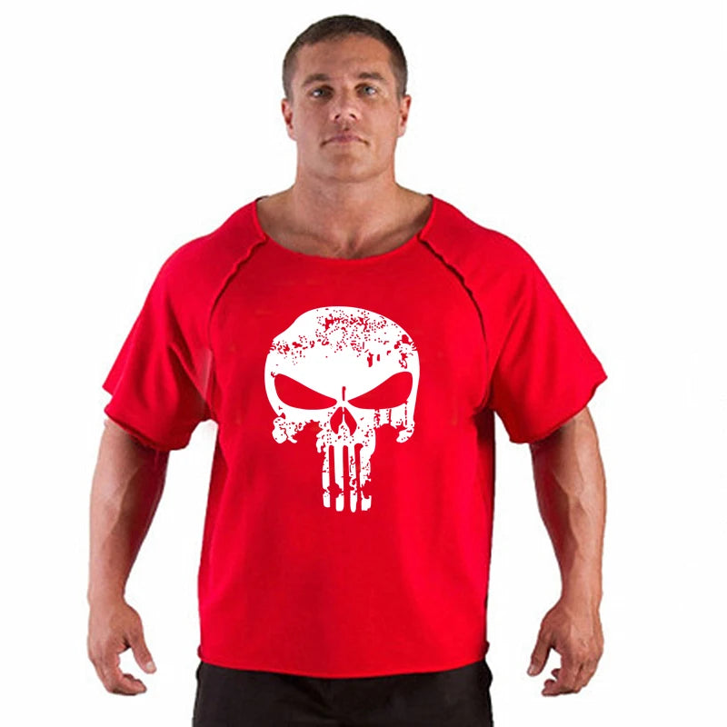 T-shirt Male Loose Vintage Cotton Summer Top Breathable Tops Running Gym