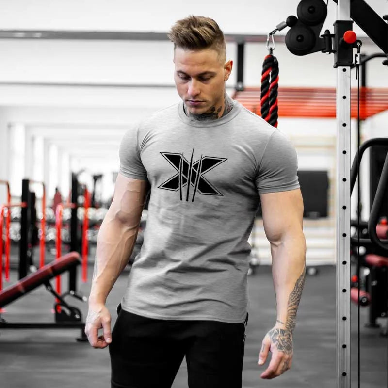 Short Sleeve T-shirt Running Training Slim Printed Shirt Sweatshirt Casual Tops