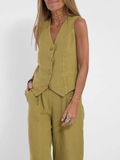 Women's Clothing Vest Pants Collage Splicing Pure Sleeveless Color Temperament