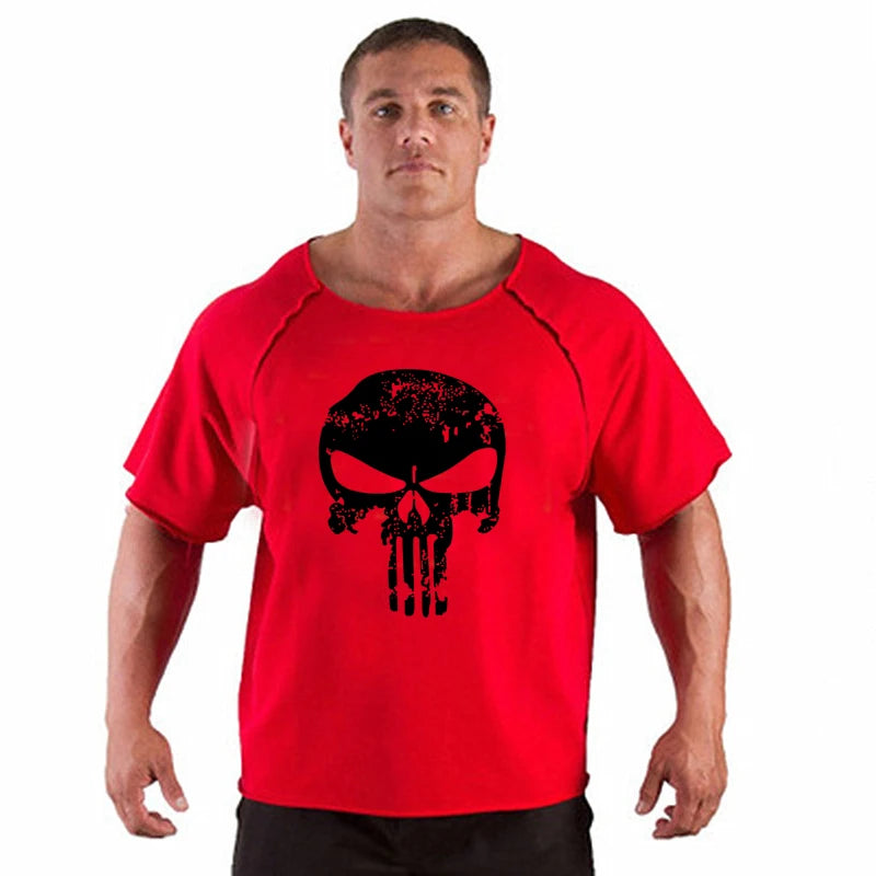 T-shirt Male Loose Vintage Cotton Summer Top Breathable Tops Running Gym