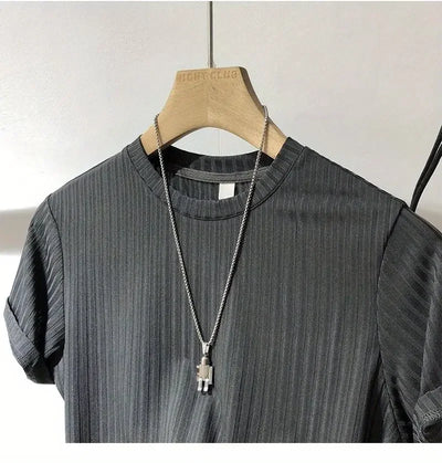 Short Sleeve T-Shirt Lightweight Streetwear Brand Slim Fit Round Neck Casual