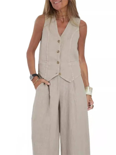 Women's Clothing Vest Pants Collage Splicing Pure Sleeveless Color Temperament