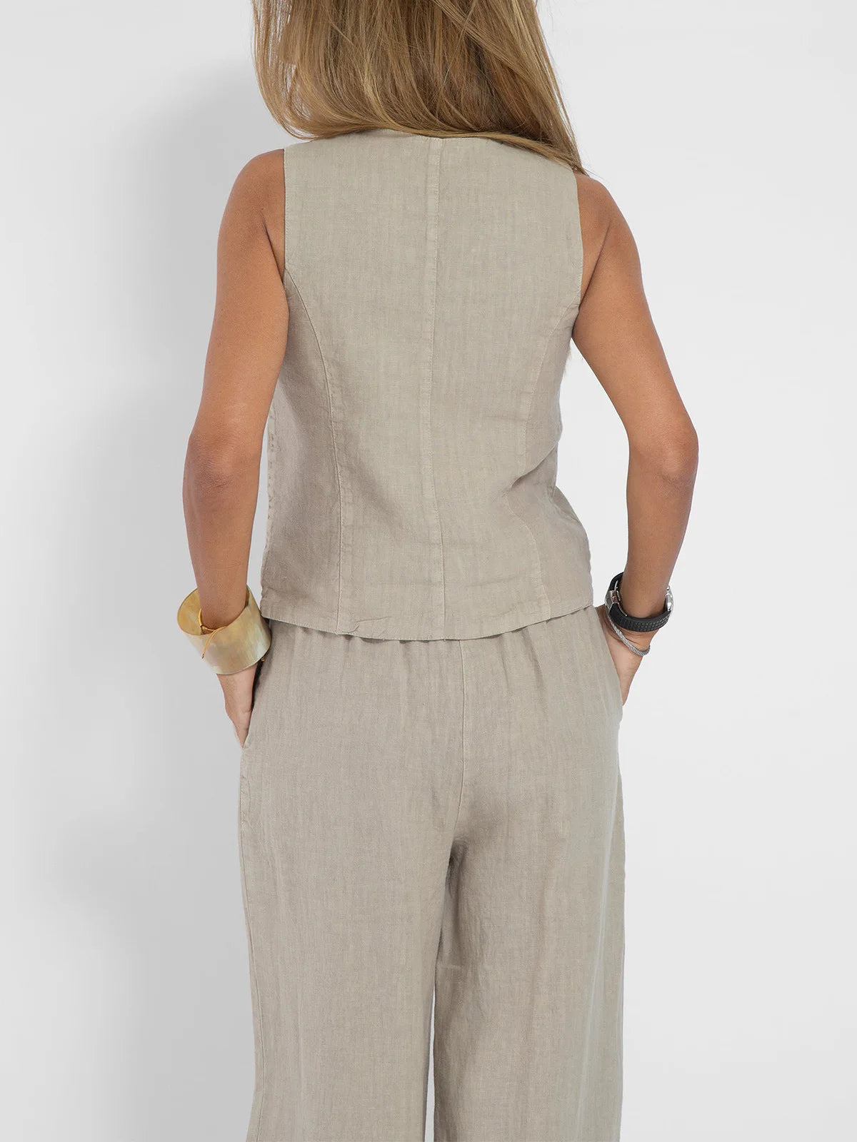 Women's Clothing Vest Pants Collage Splicing Pure Sleeveless Color Temperament