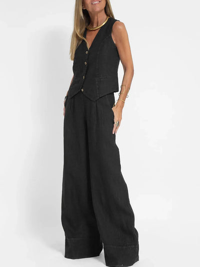 Women's Clothing Vest Pants Collage Splicing Pure Sleeveless Color Temperament