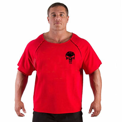 T-shirt Male Loose Vintage Cotton Summer Top Breathable Tops Running Gym