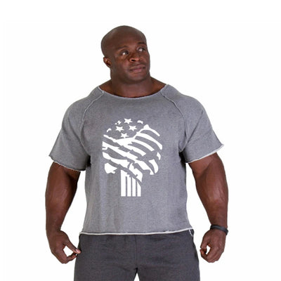 T-shirt Male Loose Vintage Cotton Summer Top Breathable Tops Running Gym