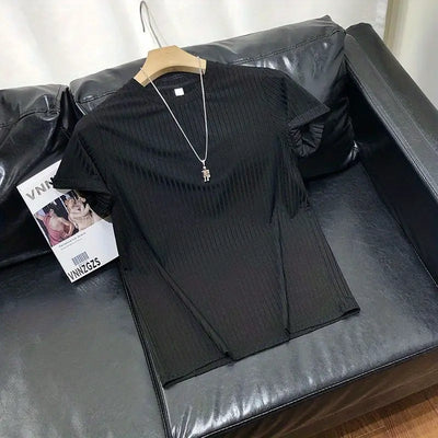 Short Sleeve T-Shirt Lightweight Streetwear Brand Slim Fit Round Neck Casual