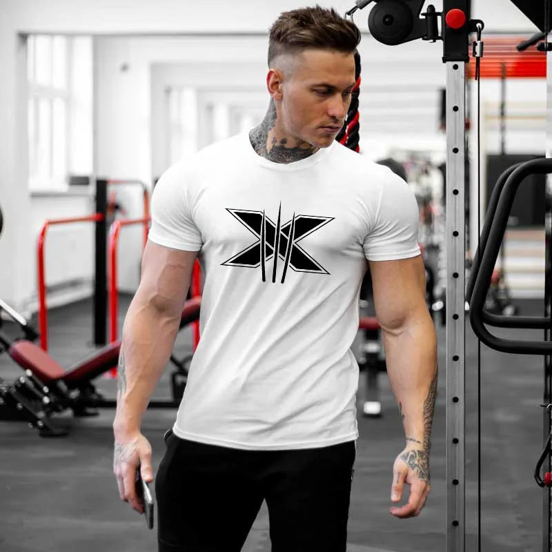 Short Sleeve T-shirt Running Training Slim Printed Shirt Sweatshirt Casual Tops